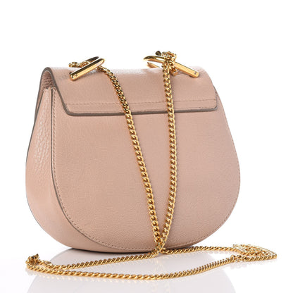 Chloe Grained Lambskin Mini Drew Shoulder Bag Cement Pink 3 of 10