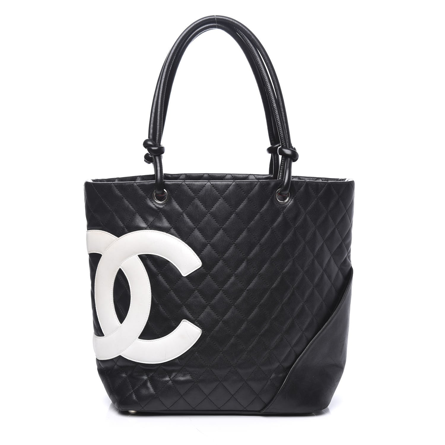 Chanel Calfskin Quilted Large Cambon Tote Black White 1 of 15