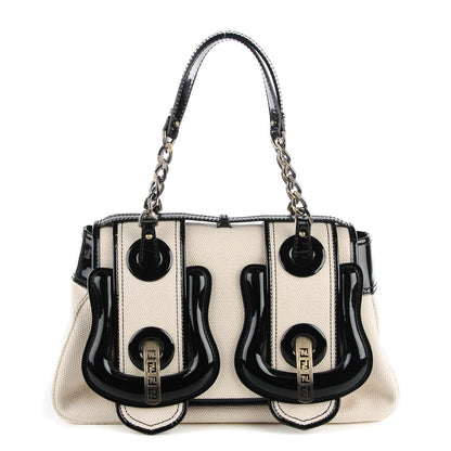 Fendi Canvas Patent B Bag Corda Black 1 of 10