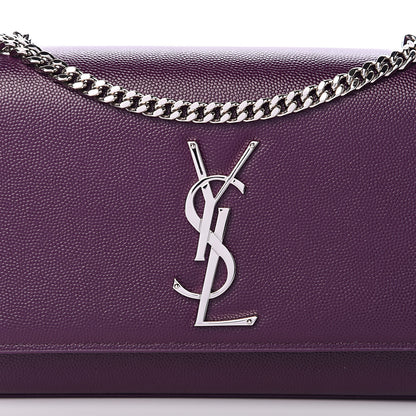 Saint Laurent Grain De Poudre Small Monogram Kate Satchel Lilac 7 of 11
