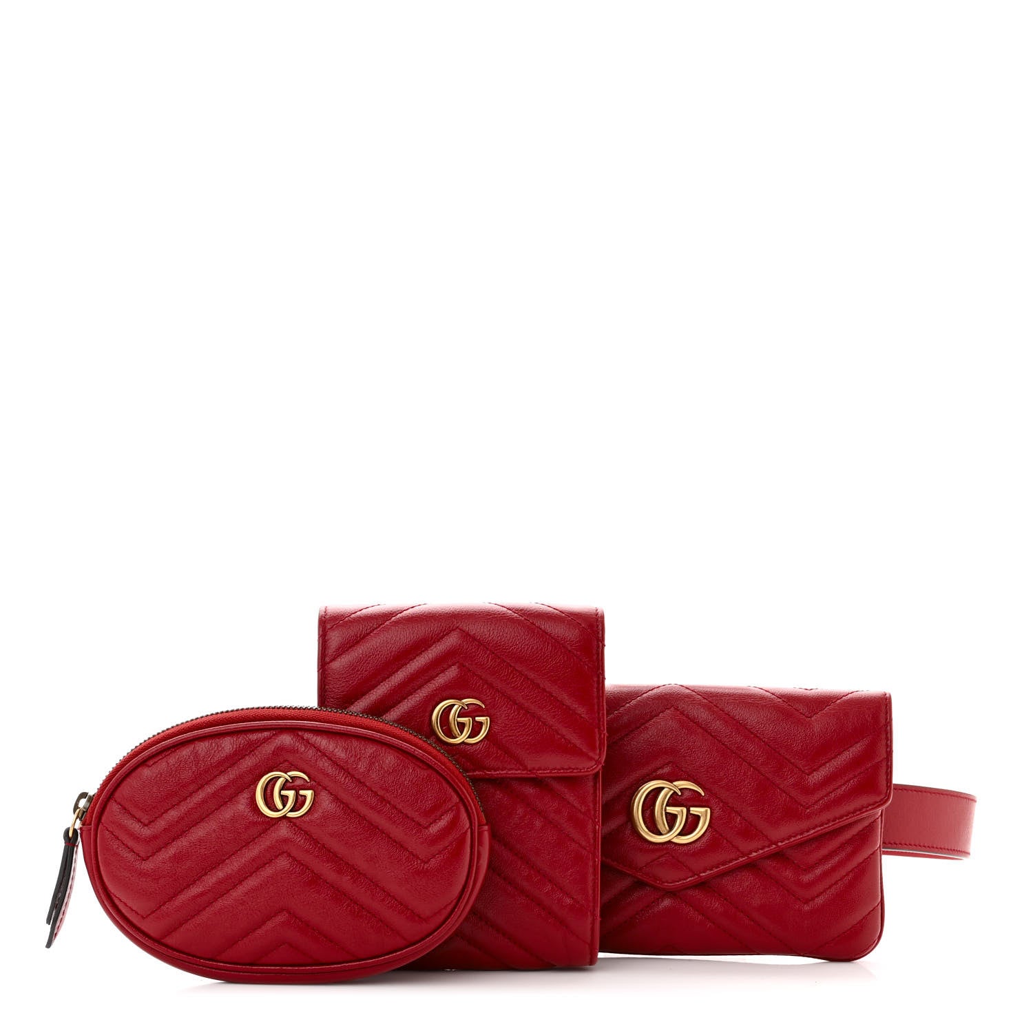 Gucci Azalea Calfskin Matelasse GG Marmont Multi Belt Bag 95 38 Romantic Cerise 1 of 21