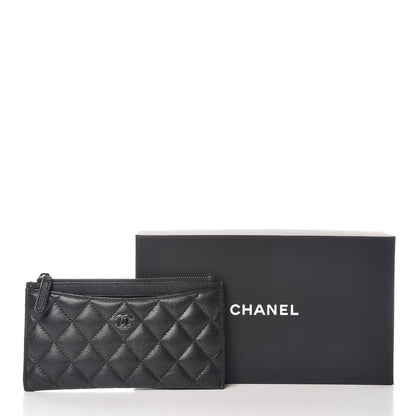 Chanel Iridescent Caviar Quilted Classic Zip Pouch Black 10 of 10
