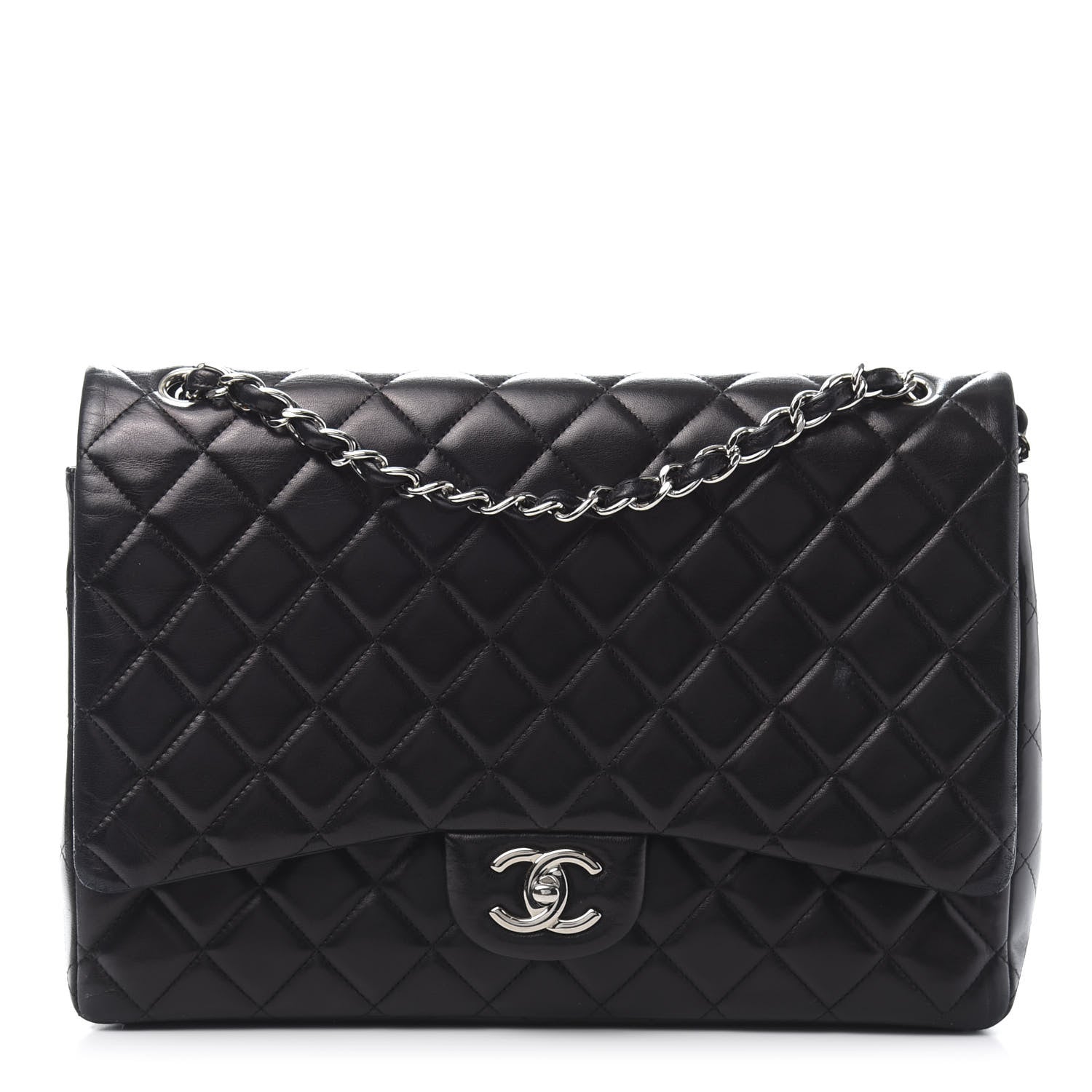 Chanel Lambskin Quilted Maxi Double Flap Black 1 of 15