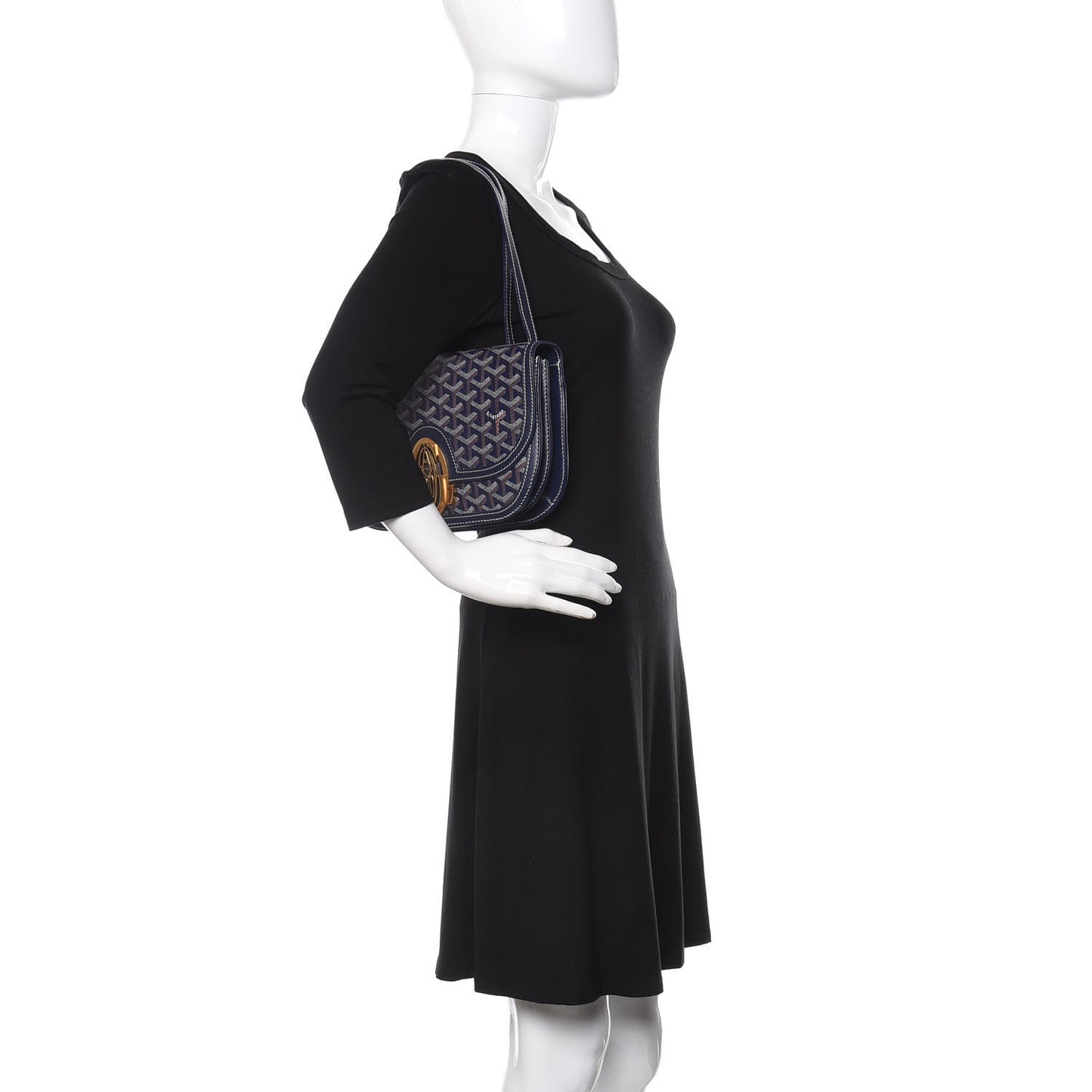 Goyardine 233 PM Shoulder Bag Navy