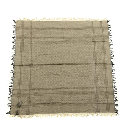 Gucci Wool Silk GG Monogram Diamante Plaid Surviee Shawl Beige Dark Brown 1 of 4