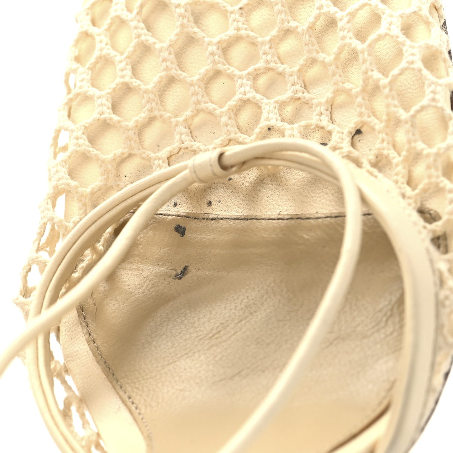 Mesh Nappa Stretch Ankle Tie Sandals 36 Toile