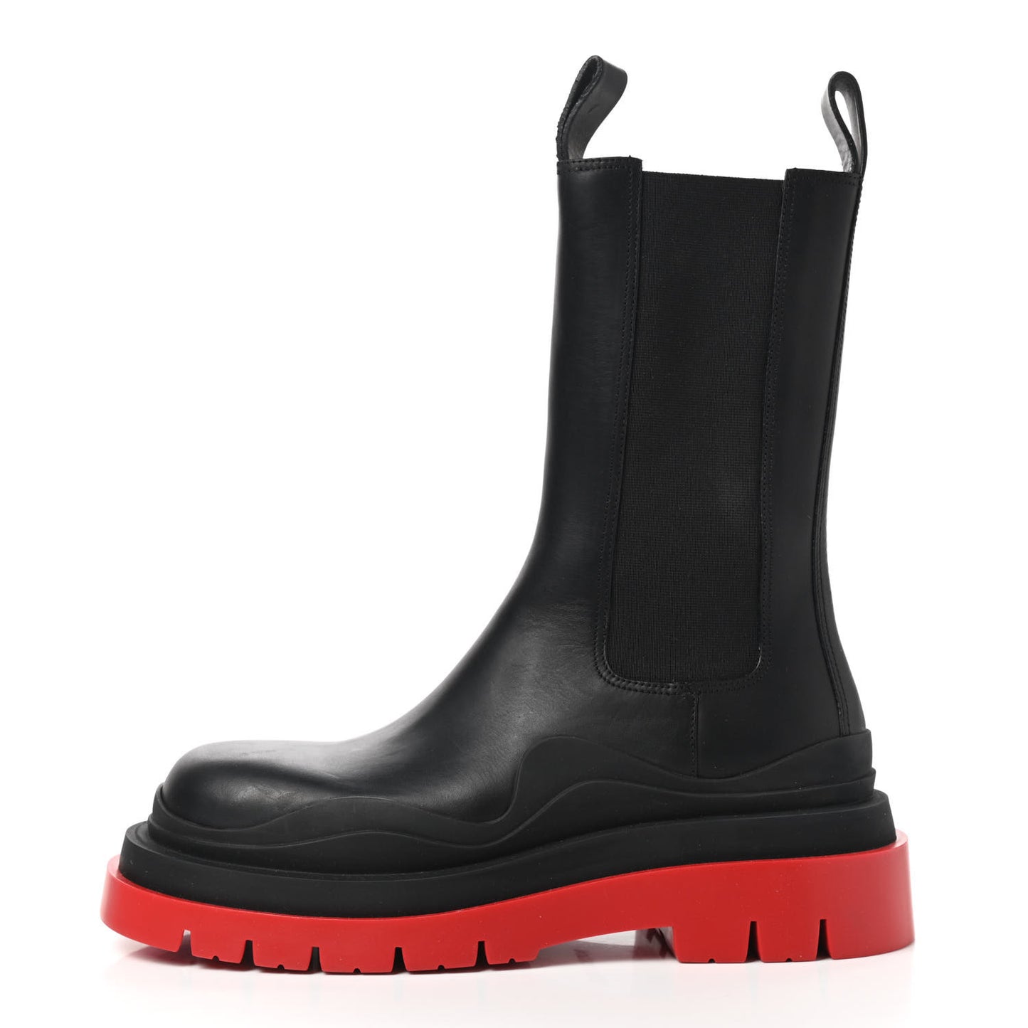 Calfskin The Tire Chelsea Boots 39 Black Bright Red