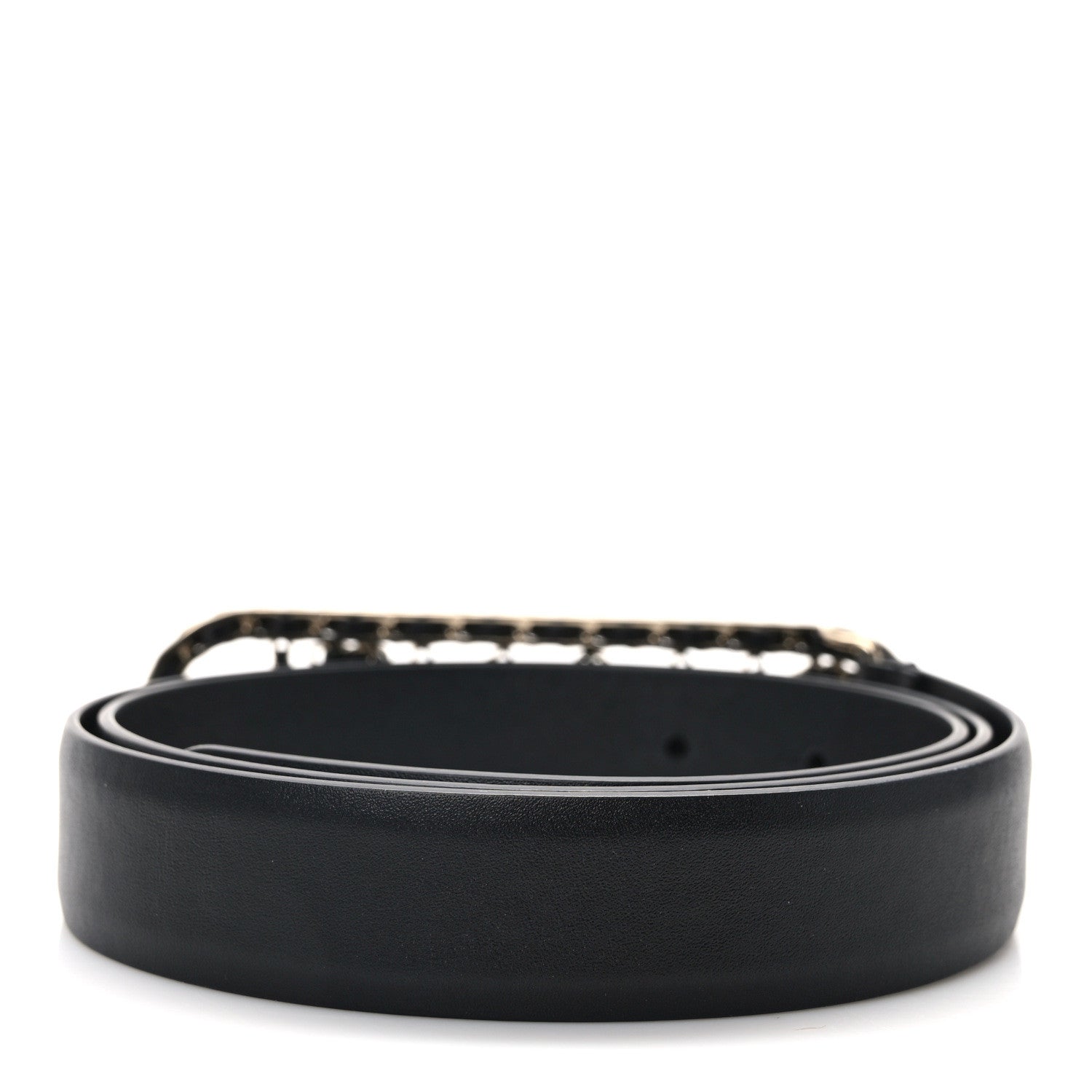 Chanel Calfskin CC Chain Vintage Allure Logo Belt 85 Black 2 of 6
