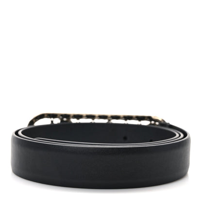 Chanel Calfskin CC Chain Vintage Allure Logo Belt 85 Black 2 of 6