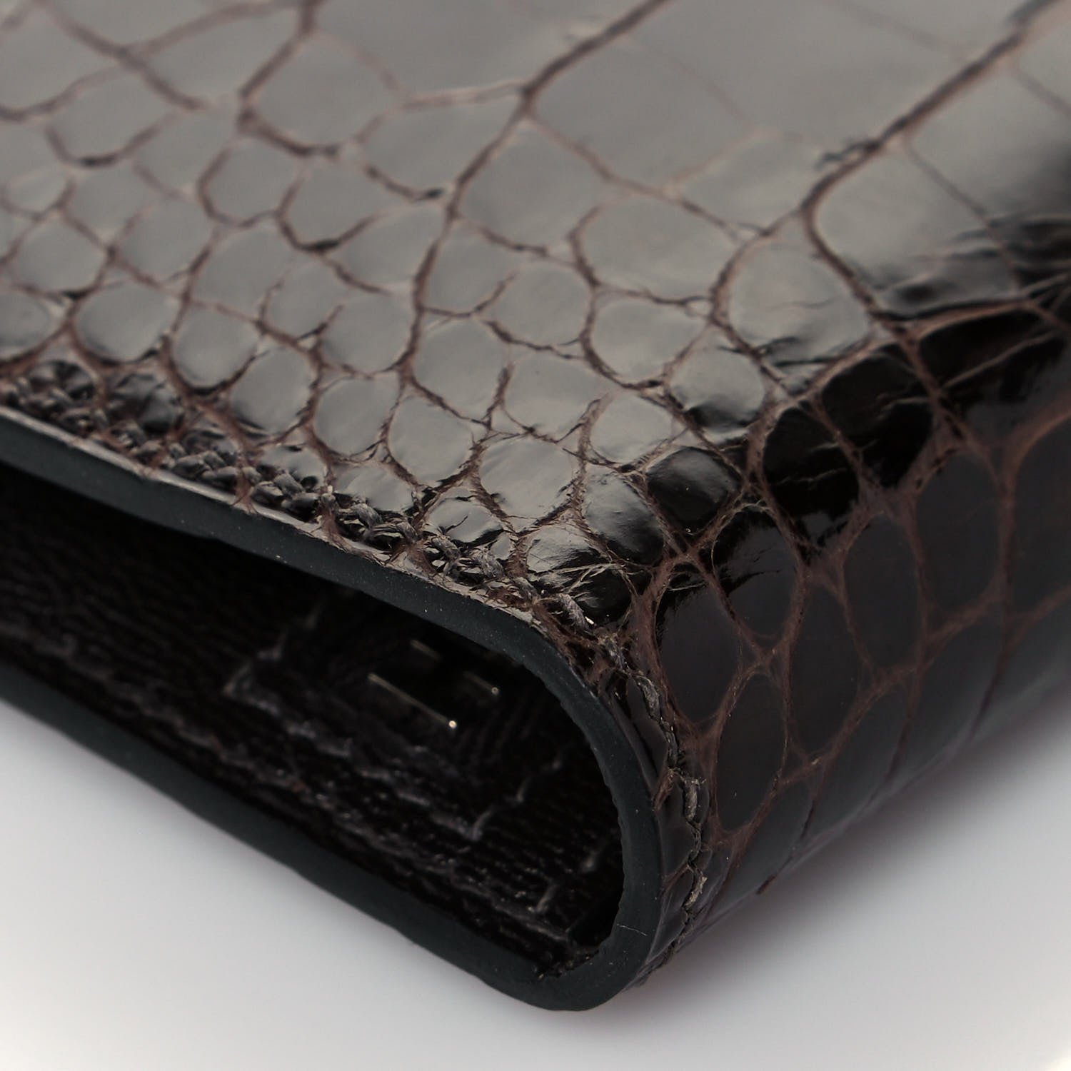 Hermes Shiny Niloticus Crocodile Bearn Wallet Macassar 9 of 11