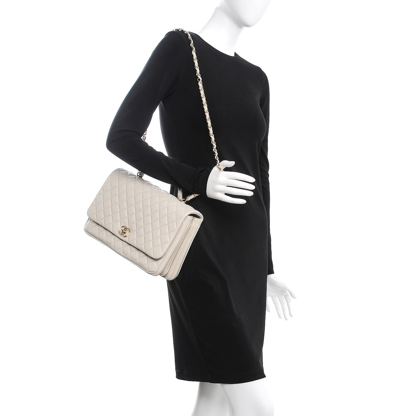 Lambskin Quilted Medium Citizen Chic Flap Ivory
