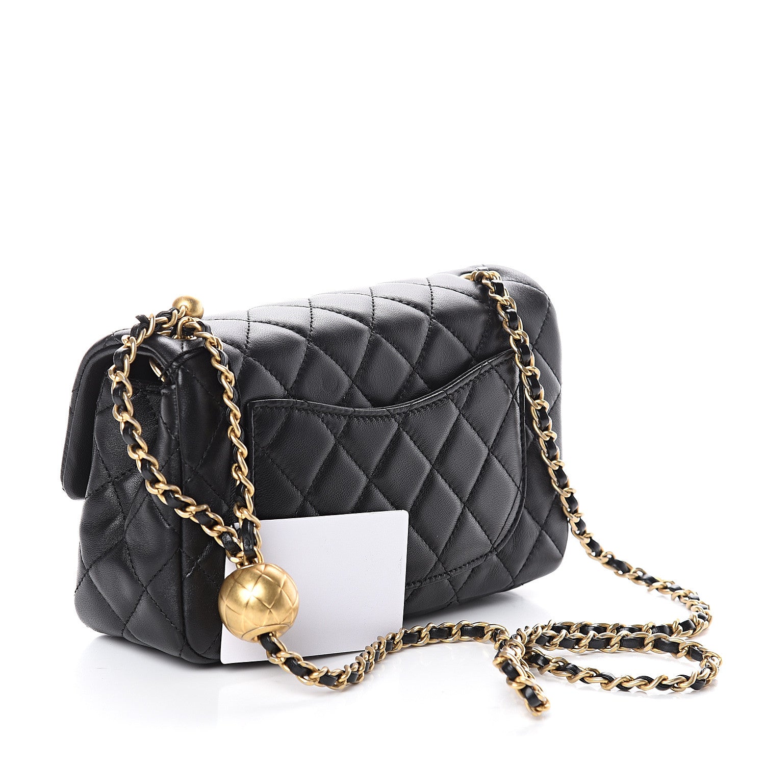 CHANELレディース Chanel Lambskin Quilted Mini Rectangular Pearl Crush Flap Black