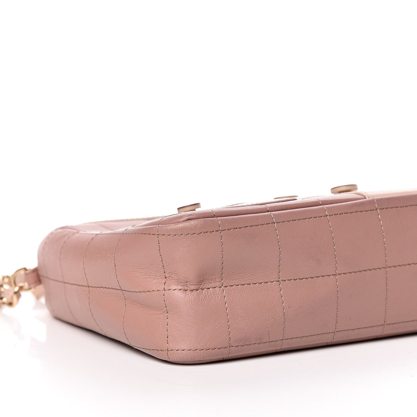 Calfskin Quilted Small Girl Shoulder Bag Beige