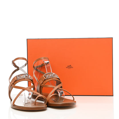 Hermes Calfskin Alba Sandals 39.5 Naturel 9 of 9