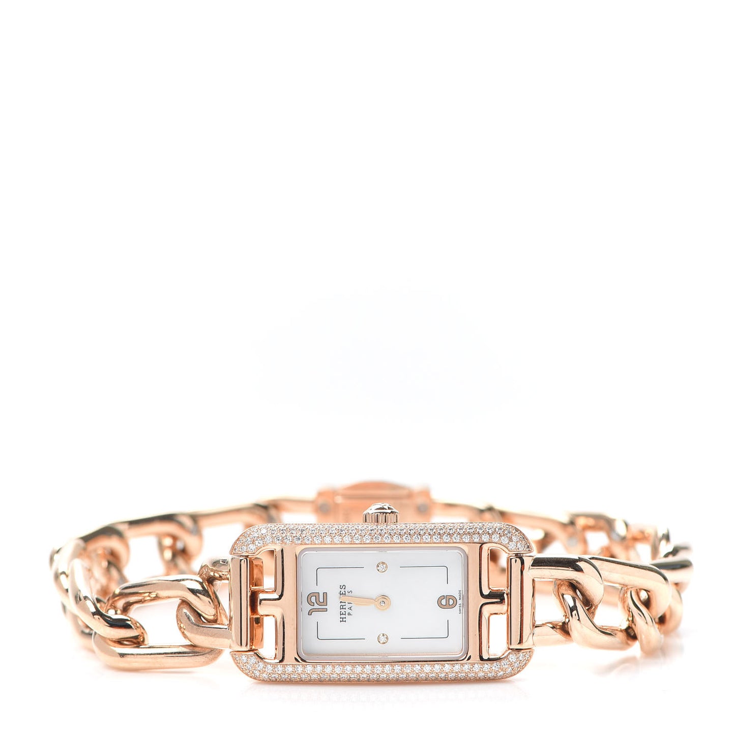 18K Rose Gold Diamond Mother of Pearl 17mm Nantucket Quartz Watch