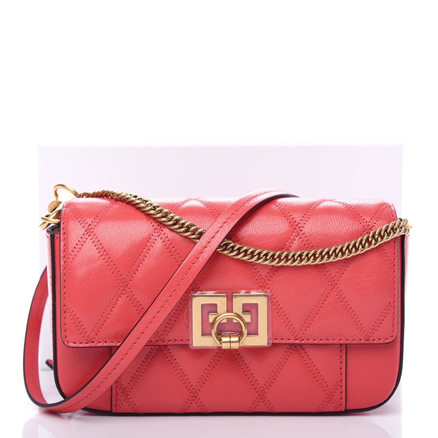 Goatskin Quilted GV3 Mini Pocket Convertible Bag Vermillon
