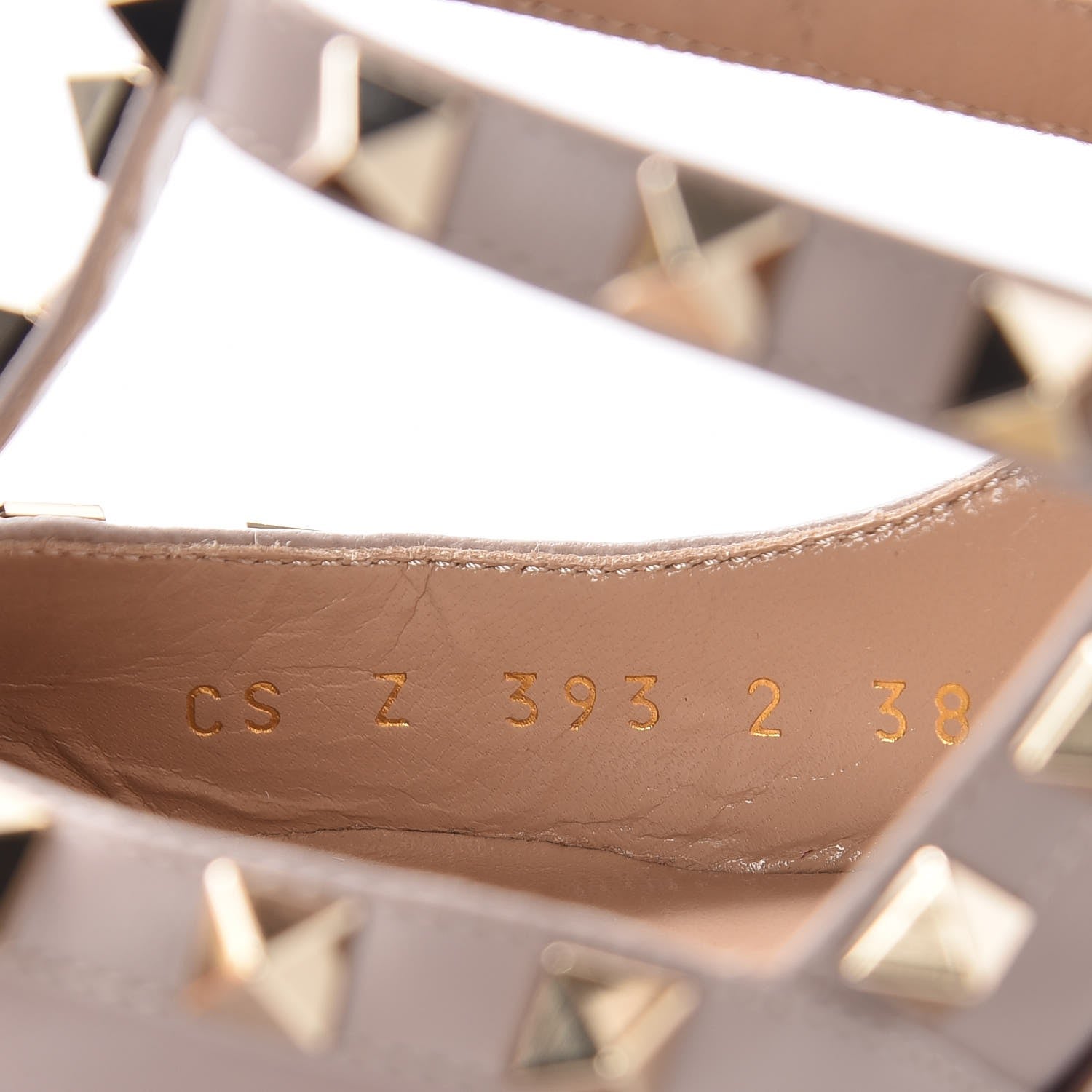 Valentino Garavani Nappa Rockstud Ankle Strap Pumps 38 Poudre 8 of 8
