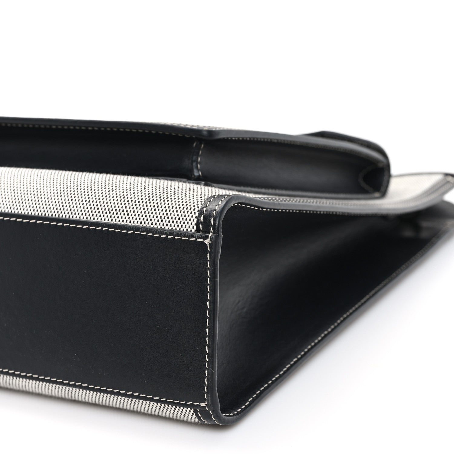 Burberry Canvas Smooth Calfskin Two Tone Medium Pocket Bag Black White 10 of 12