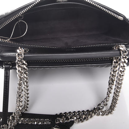 Fendi Shiny Nappa Trapuntata Chain Small DotCom Click Chain Satchel Black 5 of 9