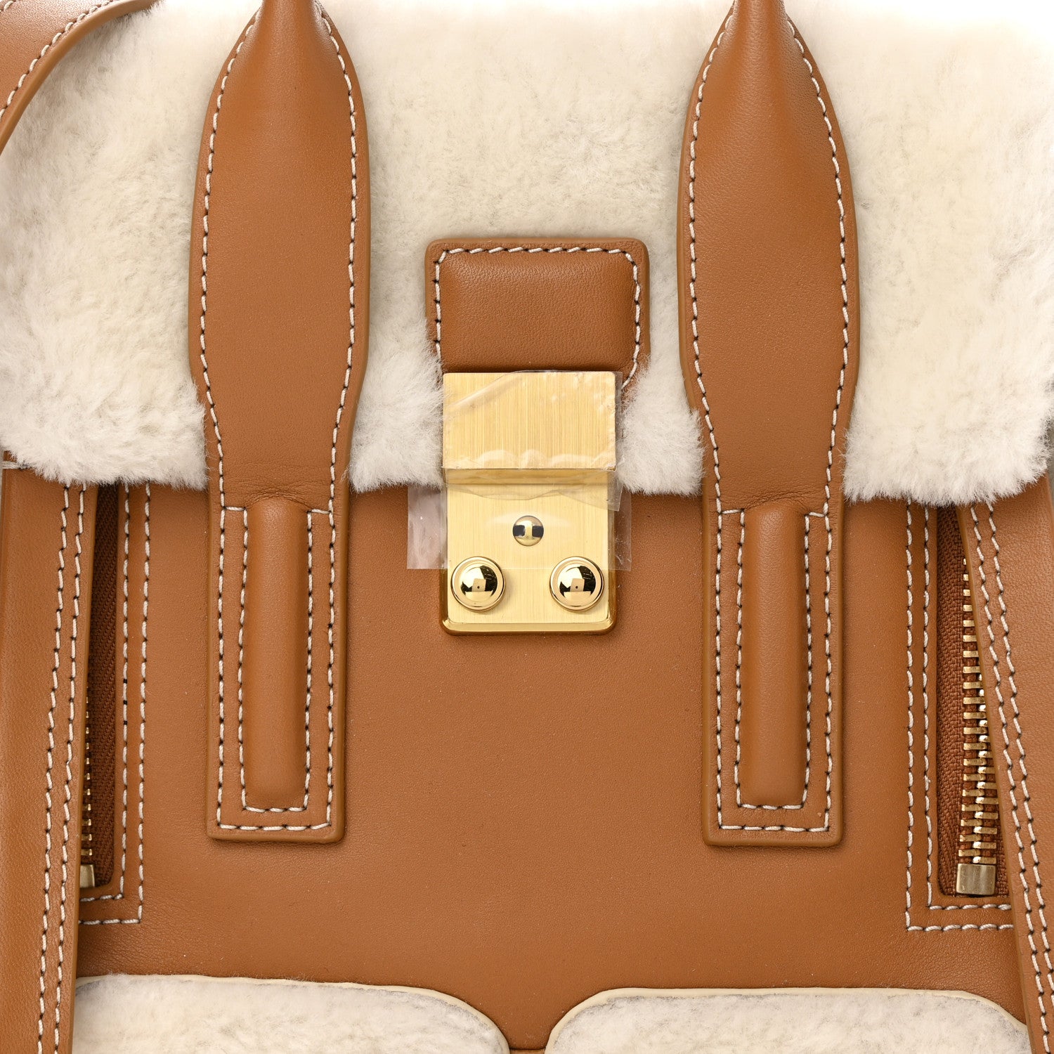 3.1 Phillip Lim Calfskin Shearling Mini Pashli Satchel Brown 8 of 13