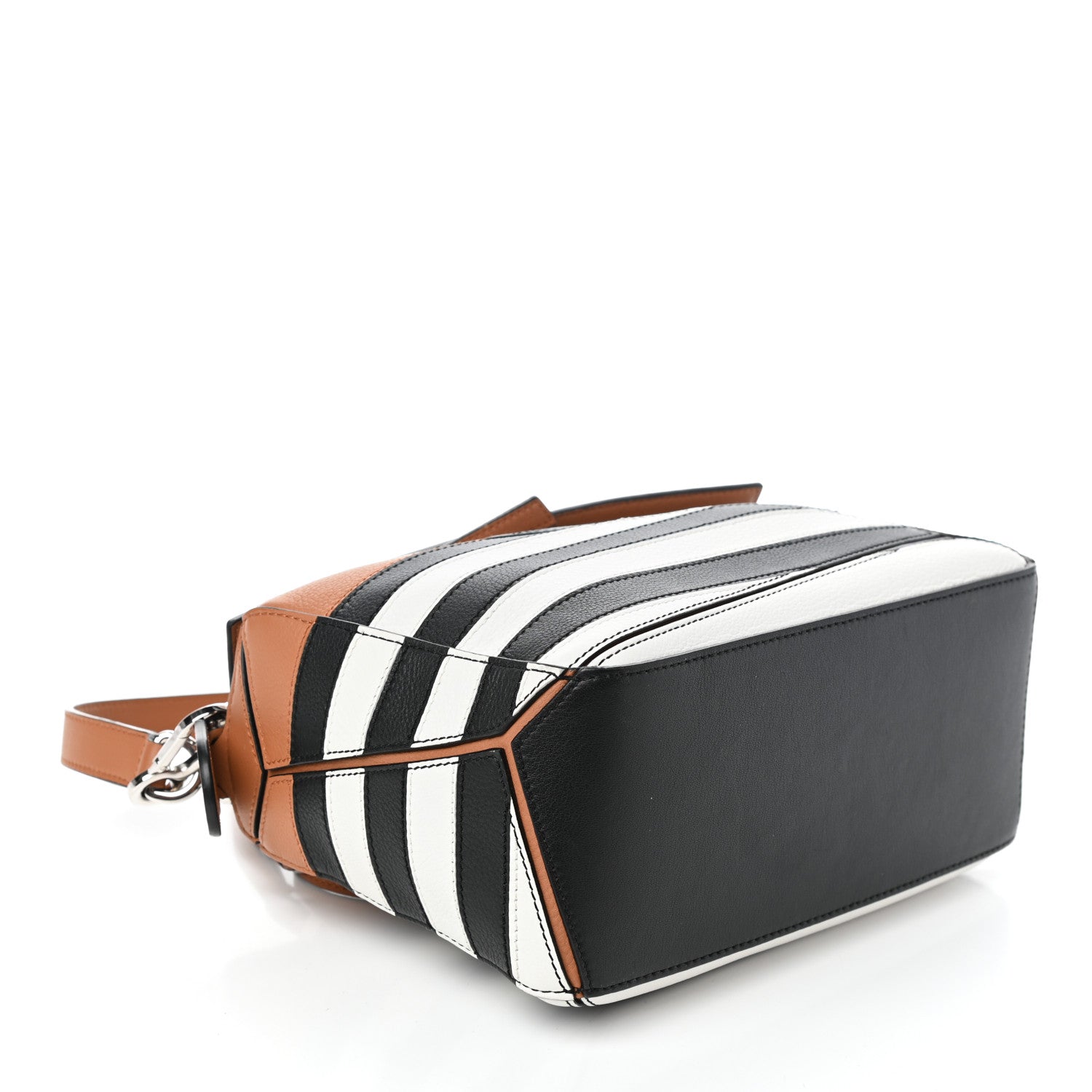 Loewe Calfskin Marine Stripe Small Puzzle Bag Tan 4 of 9