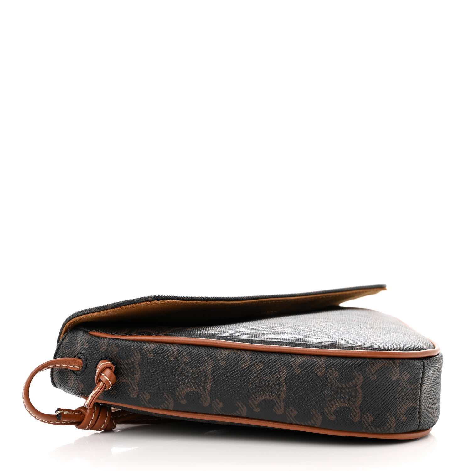 Celine Triomphe Canvas Triangle Crossbody Bag Tan 4 of 10