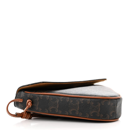 Celine Triomphe Canvas Triangle Crossbody Bag Tan 4 of 10