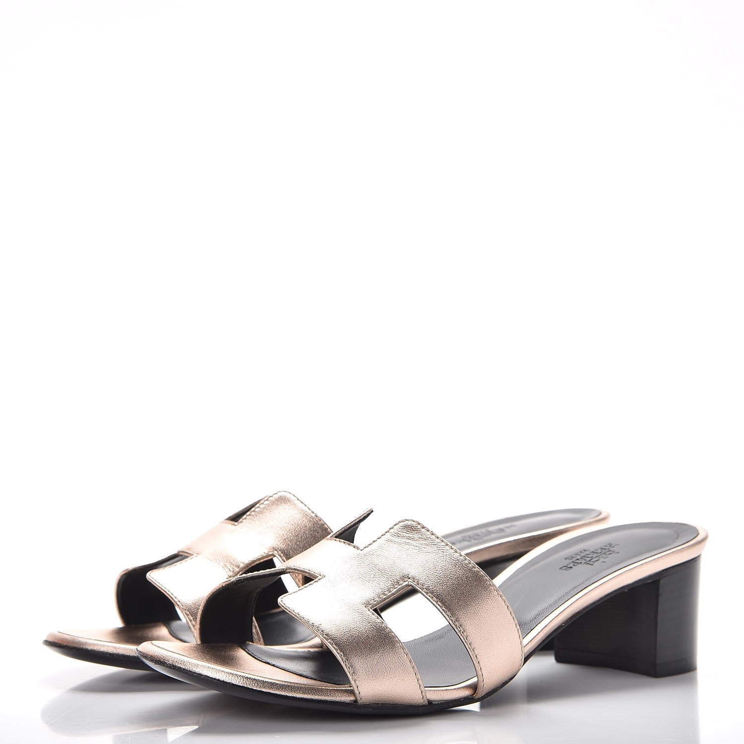 Hermes Metallic Nappa Oasis Sandals 36 Or Rose 2 of 10