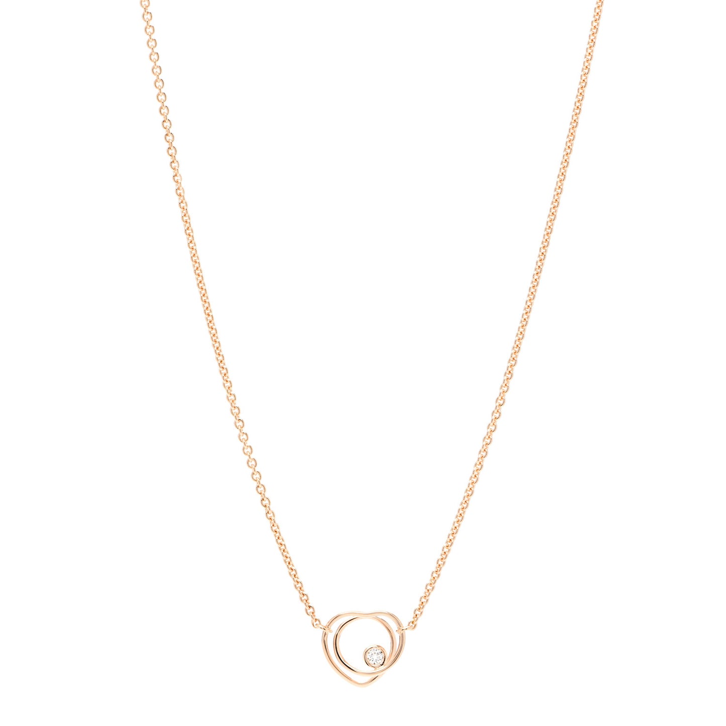 18K Rose Gold Diamond TPM Vertige Coeur Necklace ST