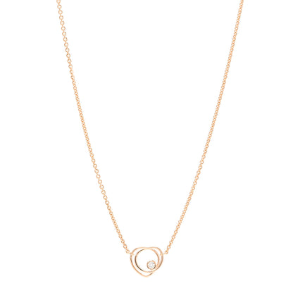 Hermes 18K Rose Gold Diamond TPM Vertige Coeur Necklace ST 1 of 5