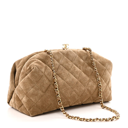 Chanel Suede Clutch With Chain Dark Beige 3 of 11