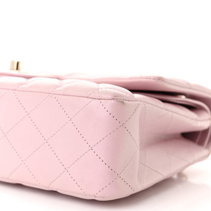 Chanel Lambskin Quilted Medium Double Flap Light Pink 10 of 11