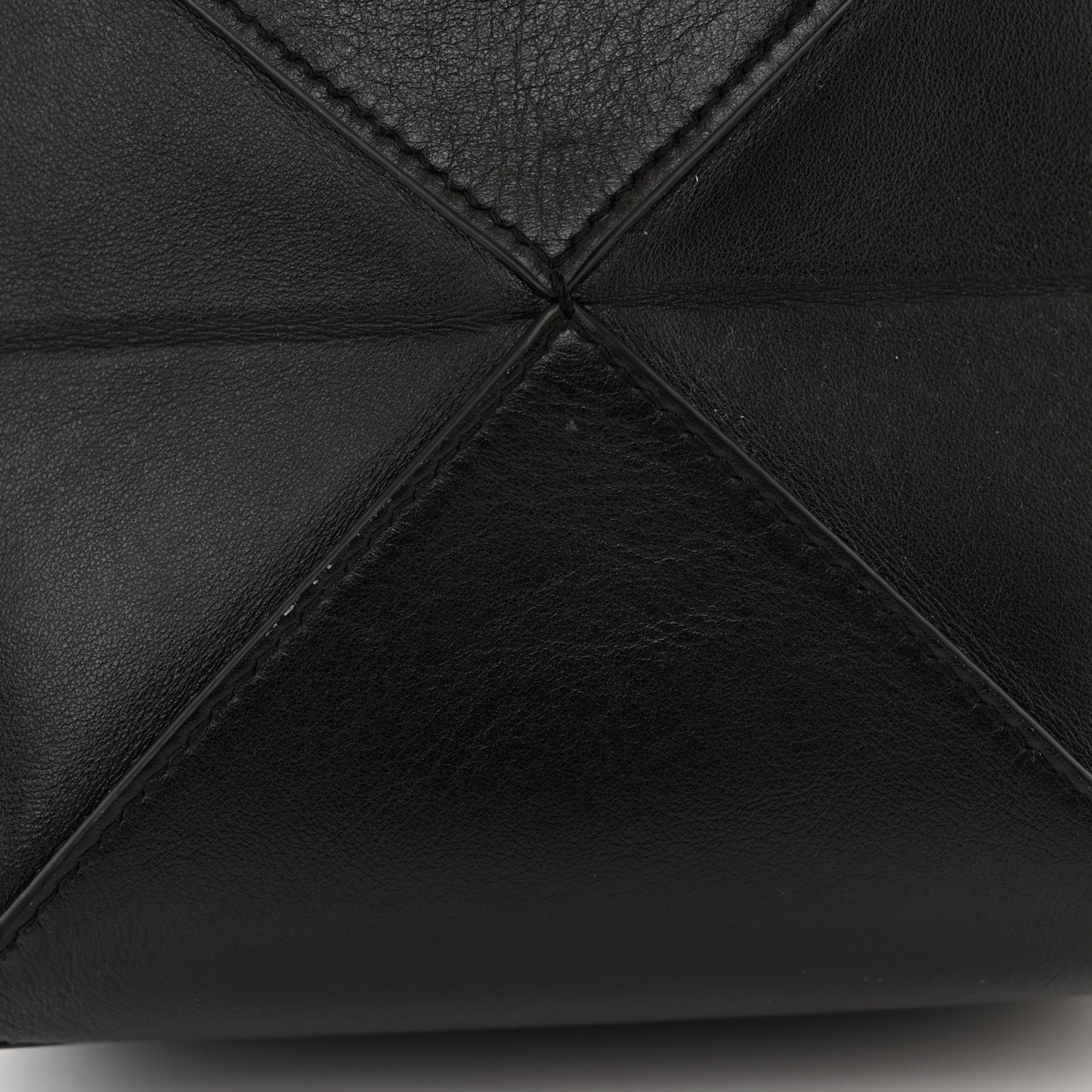 Shiny Calfskin Mini Puzzle Fold Tote Black