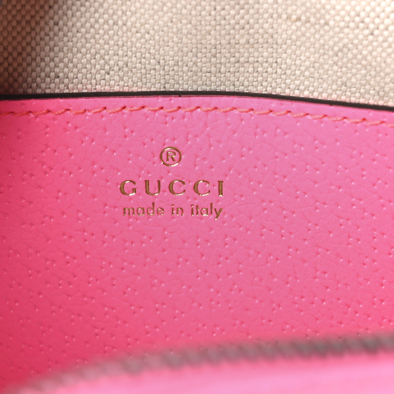Gucci GG Supreme Monogram Textured Dollar Calfskin Web Ophidia Small Crossbody Bag Beige Ebony Fuchsia 6 of 10