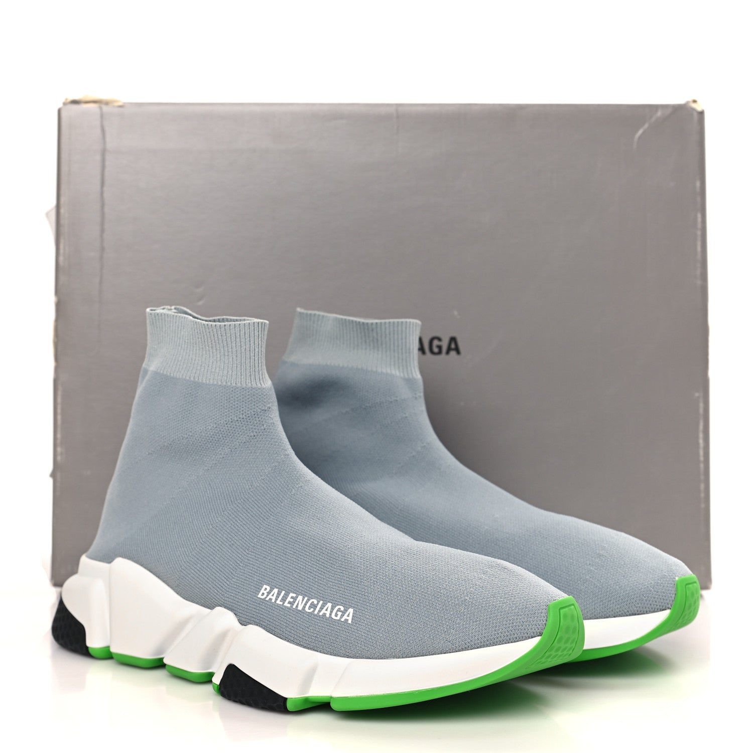 Balenciaga Neoprene Knit Mens Speed Sneakers 39 Gris Roche 8 of 8