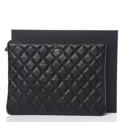 Chanel Iridescent Caviar Quilted Medium Cosmetic Case Black 8 of 8
