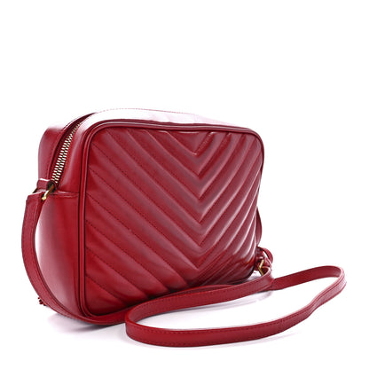 Saint Laurent Calfskin Matelasse Monogram Lou Camera Bag Rouge Eros 2 of 12