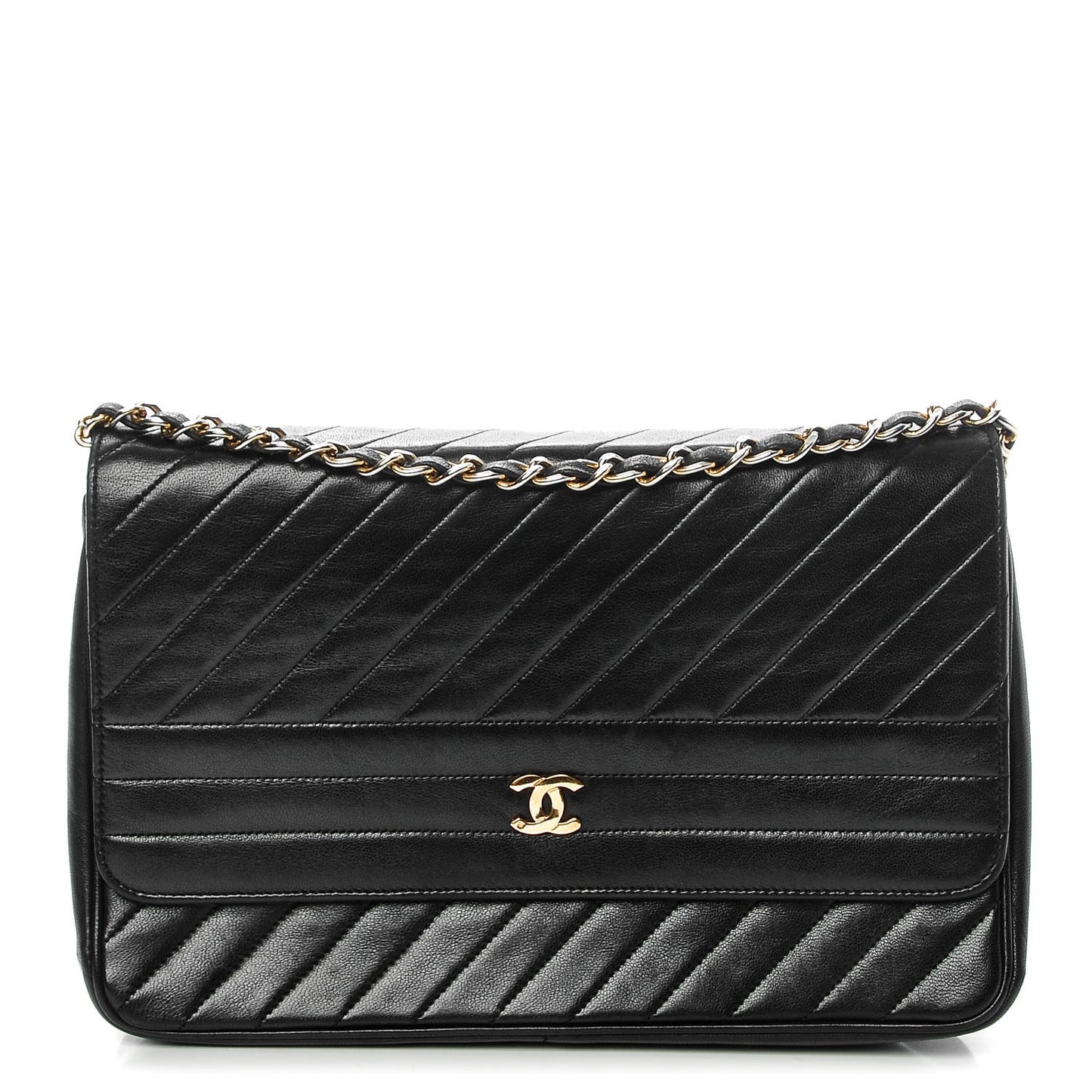 Lambskin Quilted Small Single Flap Black