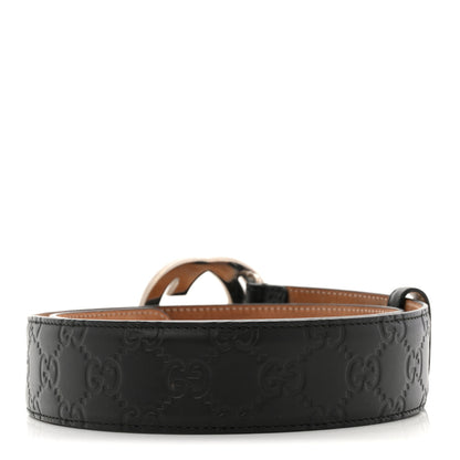 Gucci Guccissima Signature Interlocking G 40mm Belt 80 32 Black 3 of 14