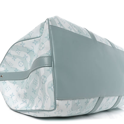 Louis Vuitton Monogram Aquagarden Keepall Bandouliere 50 Crystal Blue Crystal Blue 8 of 9