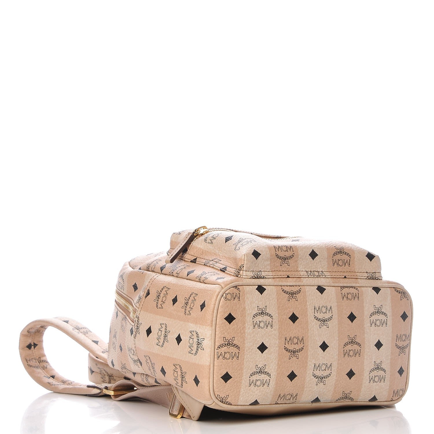 MCM Striped Visetos Small Stark Backpack Beige 4 of 10