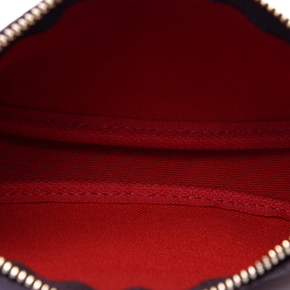 Louis Vuitton Damier Ebene 2019 Christmas Animation Mini Pochette Accessories Red 10 of 20