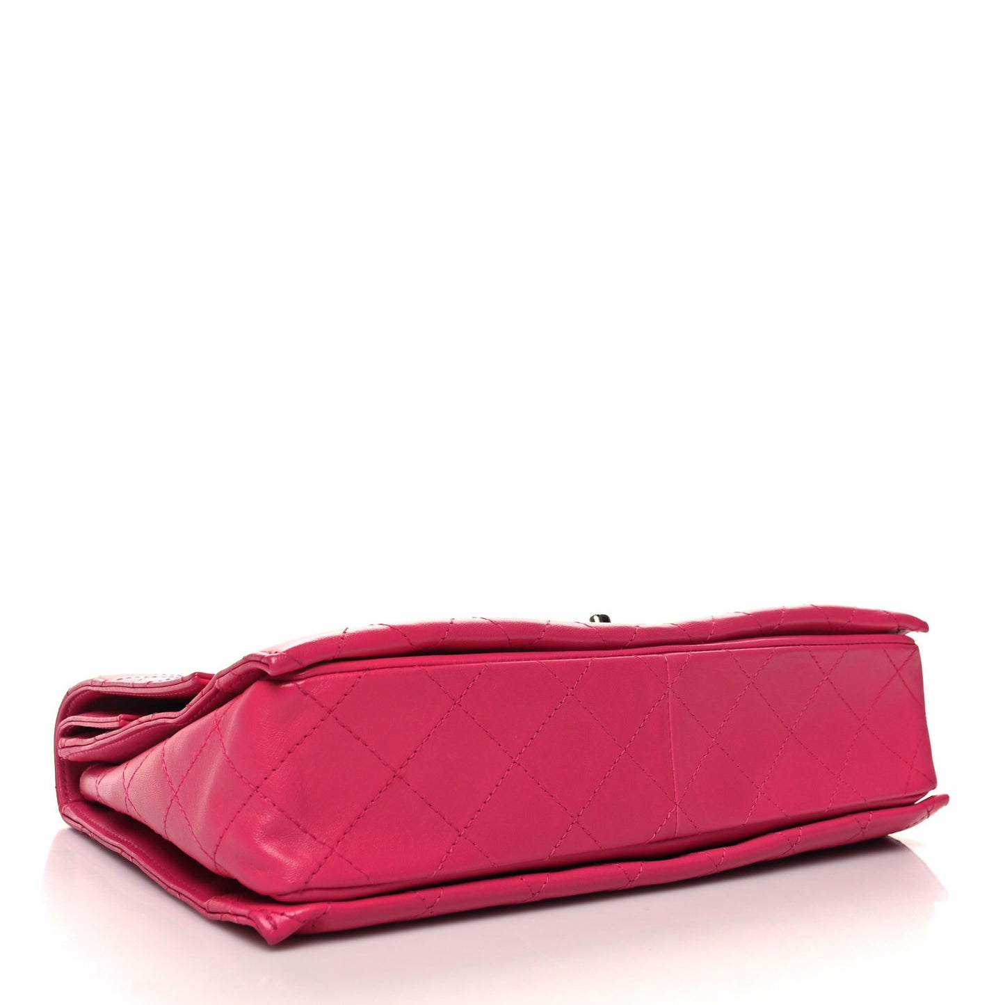 Calfskin Stitched Double Flap Bag Pink