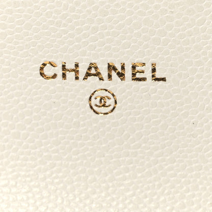 Chanel Caviar Quilted Flap Card Holder Wallet White 6 of 11