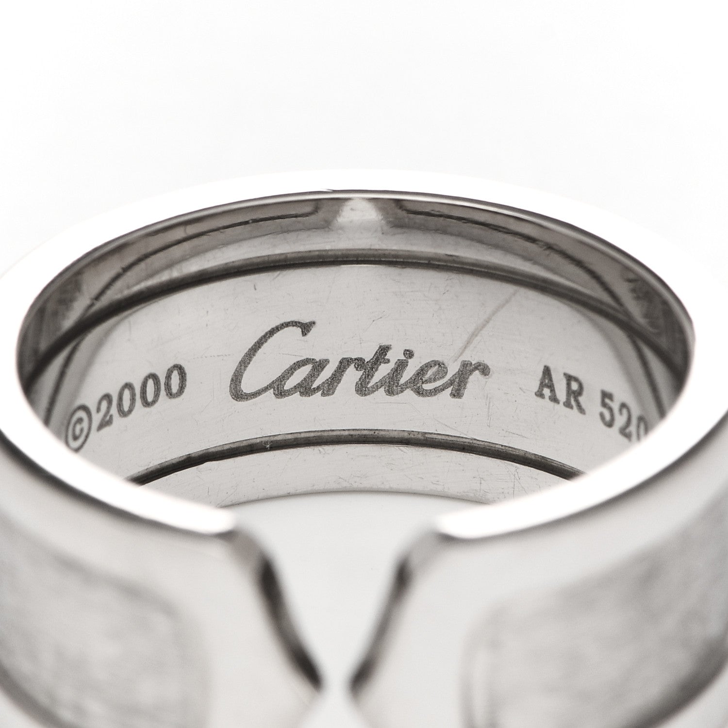 Cartier 18K White Gold 10mm Logo De Cartier Ring 59 8.75 5 of 6