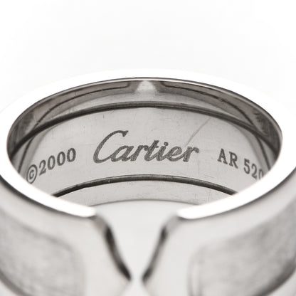 Cartier 18K White Gold 10mm Logo De Cartier Ring 59 8.75 5 of 6