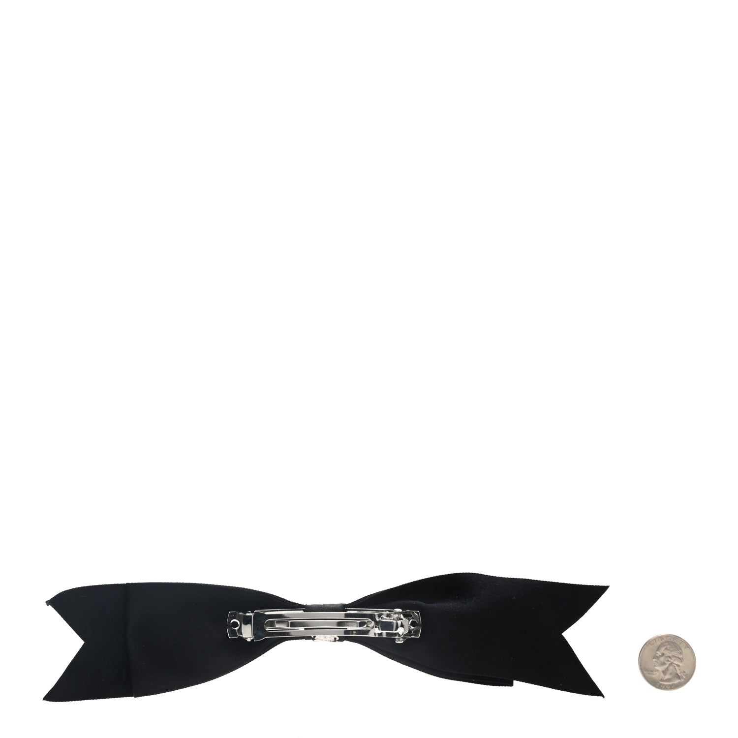 Chanel Satin CC Hair Clip Bow Black 2 of 5