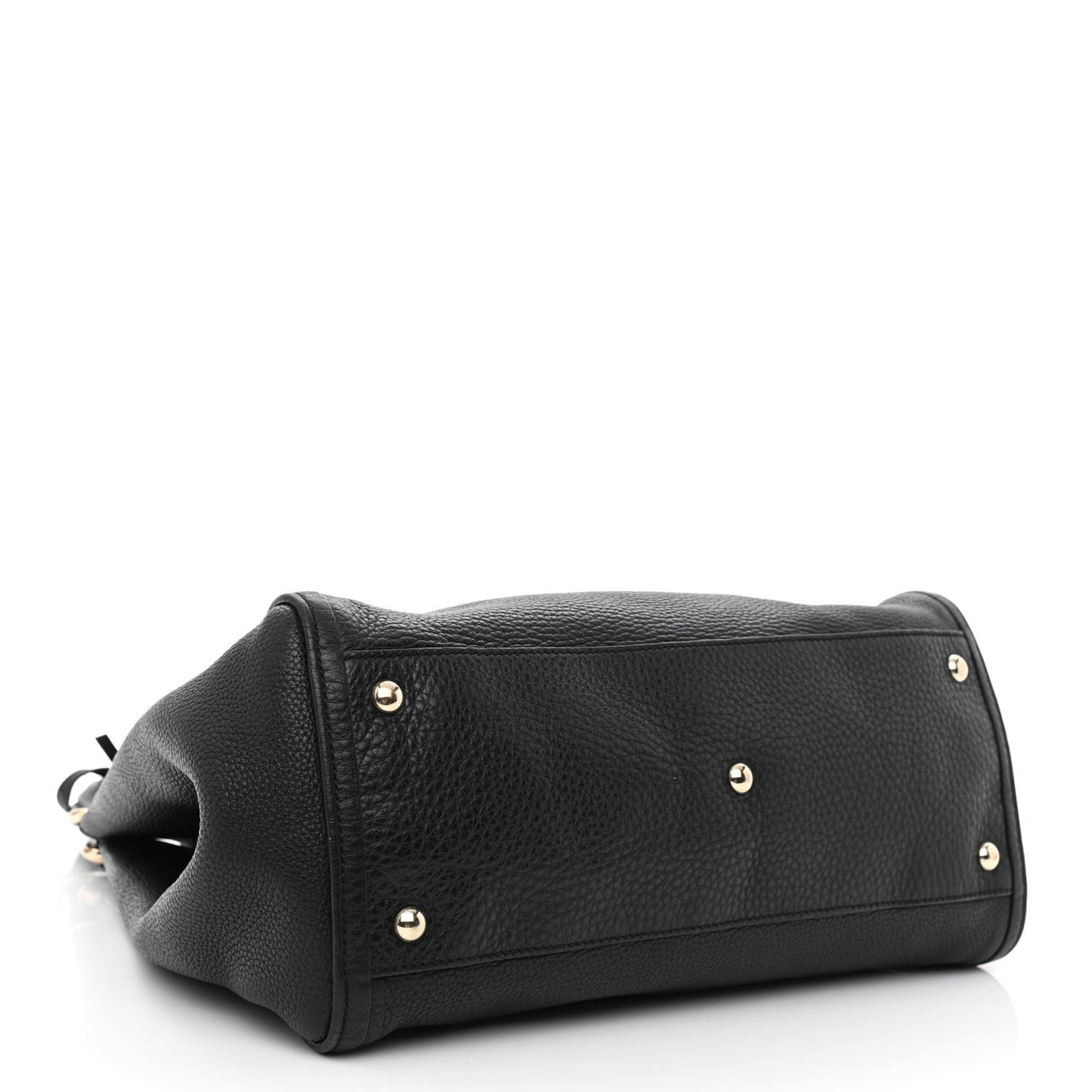 Pebbled Calfskin Medium Soho Shoulder Bag Black