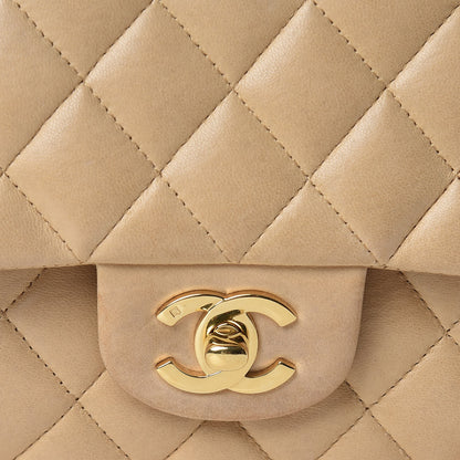 Chanel Lambskin Quilted Medium Double Flap Beige 12 of 18