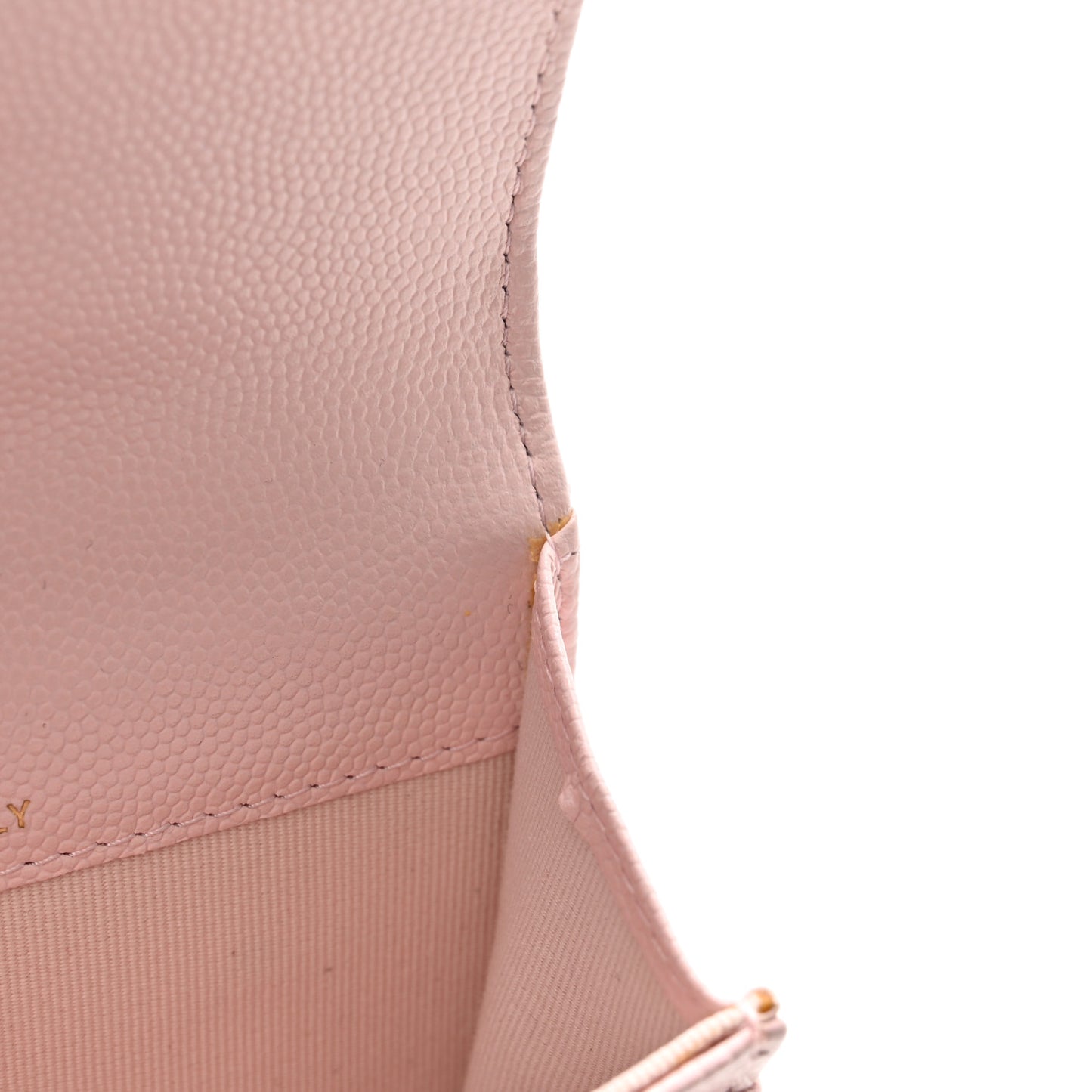 Caviar Quilted Crystal CC Flap Card Holder Pink